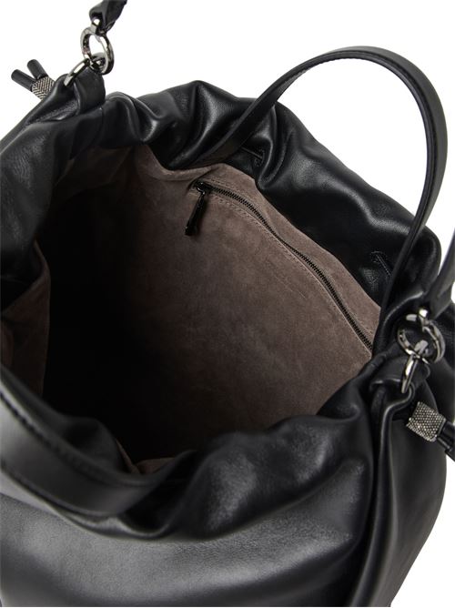 Black calf leather signature bag BRUNELLO CUCINELLI | MBGPD3612C101